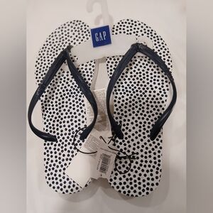 GAP Polka Dot Flip Flops in Navy & White Women 5/6 New